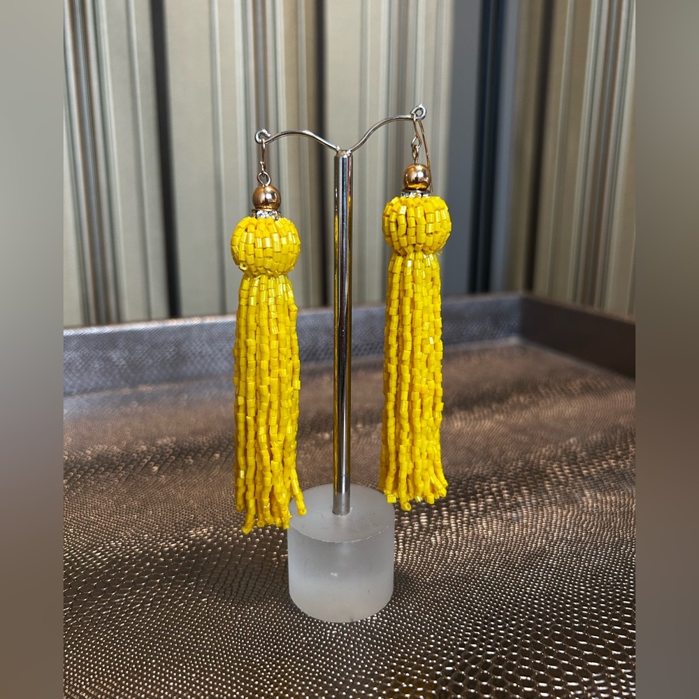 Beaded tassel earrings